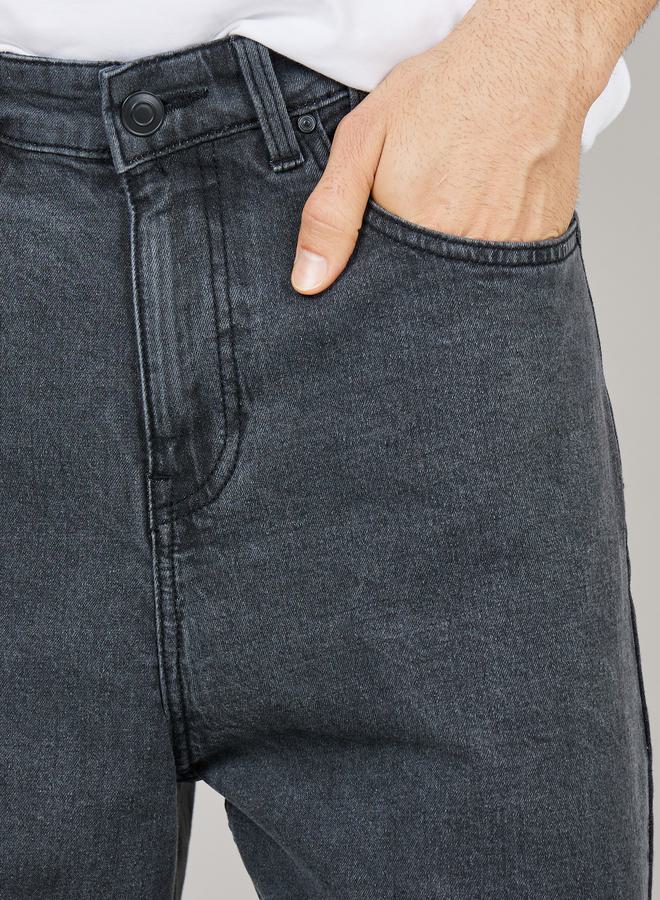 Styli Mid Rise Enzyme Wash Wide Leg Jeans - Image 3