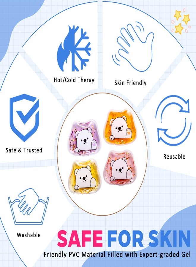 Deyuoau Reusable Boo Boo Ice Packs for Kids - Non-Toxic Cold Compress for Bumps & Injuries, 4-Pack Colorful Kids Ice Packs (BPA-Free, Child-Safe - Image 3