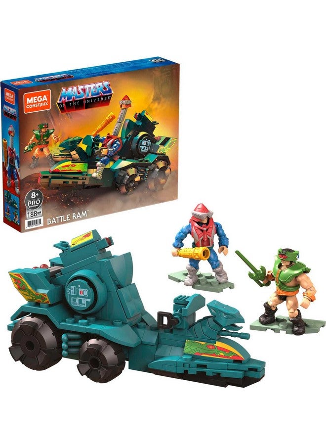 Mega Brands مجموعة ألعاب البناء MEGA Construx أسياد الكون، رام المعركة وزلاجة السماء مع 188 قطعة، 2 شخصية عمل صغيرة، للأطفال - Image 1