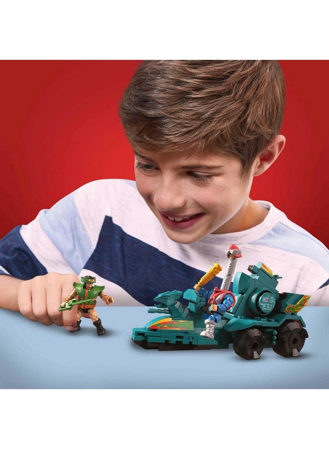 Mega Brands مجموعة ألعاب البناء MEGA Construx أسياد الكون، رام المعركة وزلاجة السماء مع 188 قطعة، 2 شخصية عمل صغيرة، للأطفال - Image 3