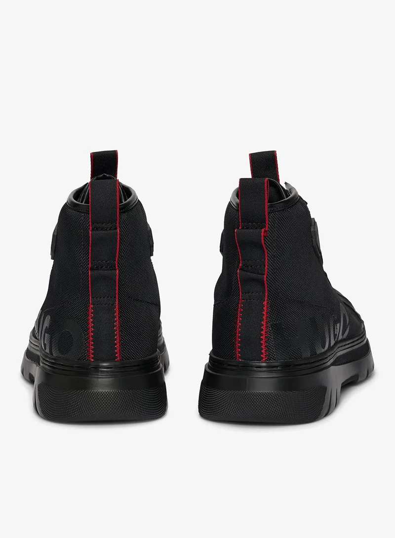 HUGO Lace-up boots with gloss-effect logo
