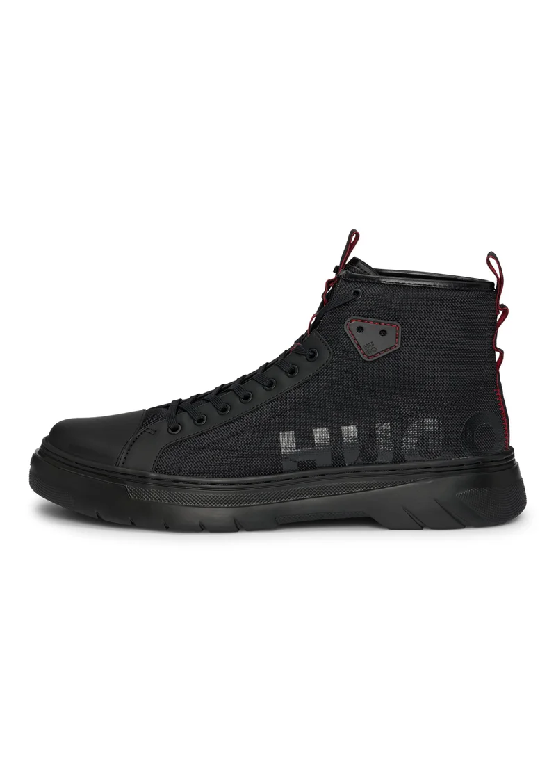 HUGO Lace-up boots with gloss-effect logo