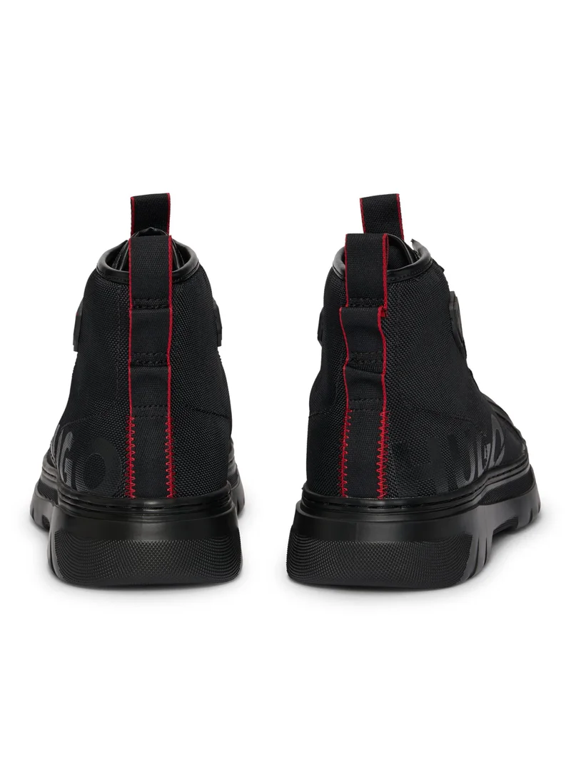 HUGO Lace-up boots with gloss-effect logo