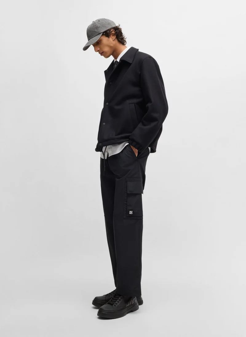 HUGO Lace-up boots with gloss-effect logo