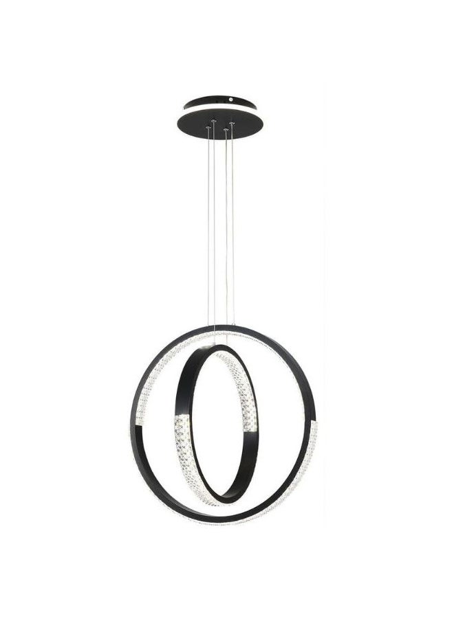 A F N Lighting A F N LIGHTINGS Modern LED Chandelier Dining Room, Black 2 Circular Rings LED Chandelier Light for Dining Room Table, Kitchen Table, Adjustable Color Temperature Acrylic Chandelier Lamp  - Image 1