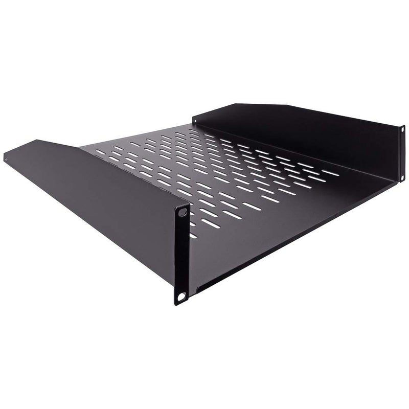 Navepoint 2U 19-Inch Universal Vented Rack Mount Cantilever Server Cabinet Shelf 18-Inches Deep with Lip Black - Image 2