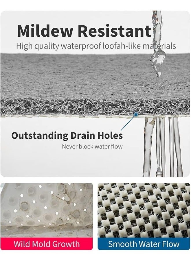 PVC loofah bathroom mat, Size 80 x 50 cm. It is quick-drying, non-slip, comfortable, and breathable, with drainage holes. Suitable for shower rooms and bathrooms. - Image 5