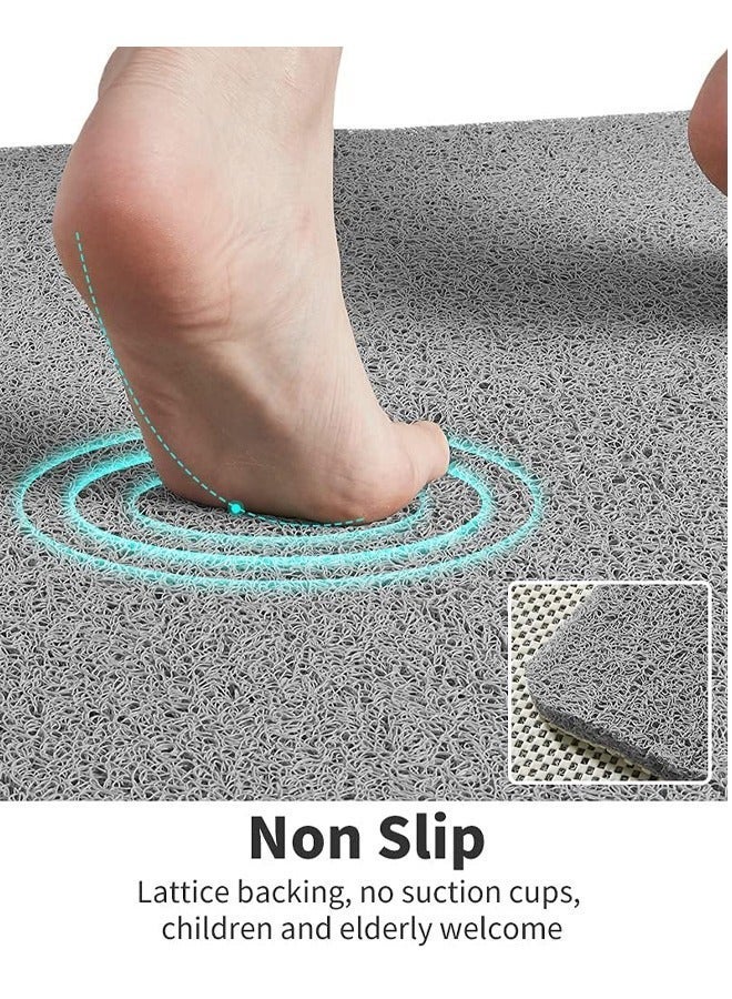 PVC loofah bathroom mat, Size 80 x 50 cm. It is quick-drying, non-slip, comfortable, and breathable, with drainage holes. Suitable for shower rooms and bathrooms. - Image 4