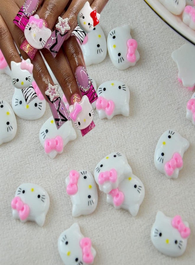 YKLWNN 40 Pcs Cartoon Nail Charms 3D Flatback Resin Nail Charms for Acrylic Nail Art Supplies Cute Cat Nail Design Decals Kawaii Nail Rhinestone Decoration Cartoon Nail Jewelry for DIY Nail Accessories - Image 5