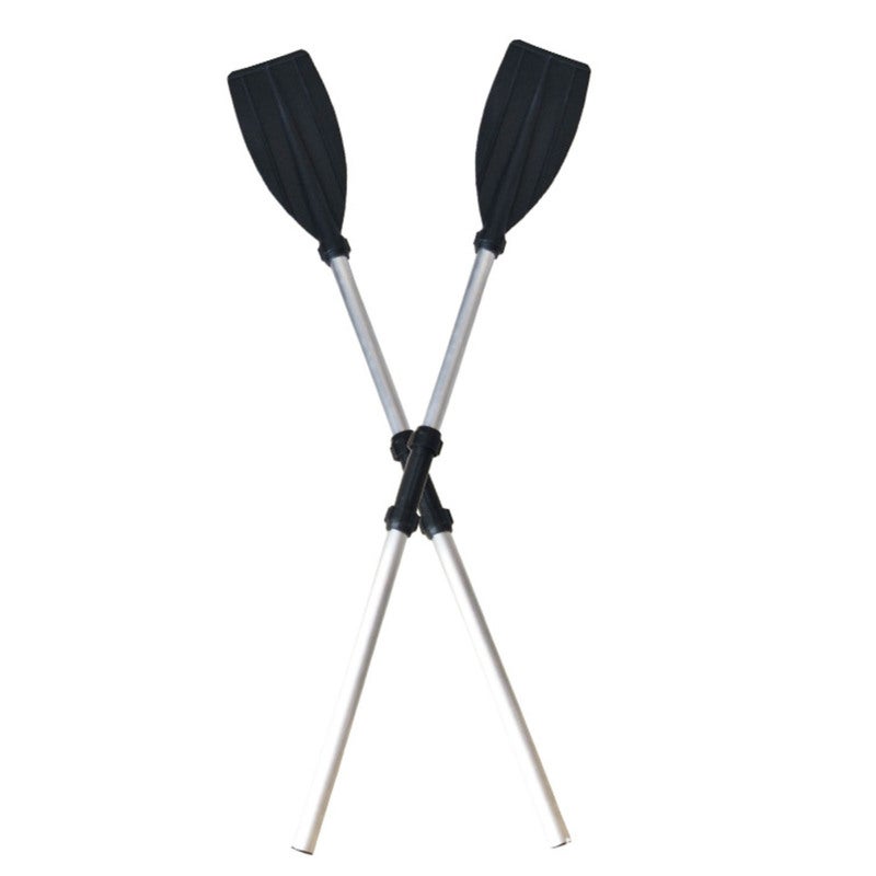 Adjustable Paddle: Black & White Lightweight Portable Oars - Split Design For Easy Carrying Bidirectional Connector For Height Adjustment Ergonomic Curved Grip for Water Sports Fishing Rafting Boating - Image 1
