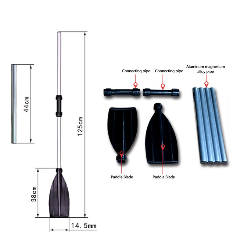 Adjustable Paddle: Black & White Lightweight Portable Oars - Split Design For Easy Carrying Bidirectional Connector For Height Adjustment Ergonomic Curved Grip for Water Sports Fishing Rafting Boating - Image 5