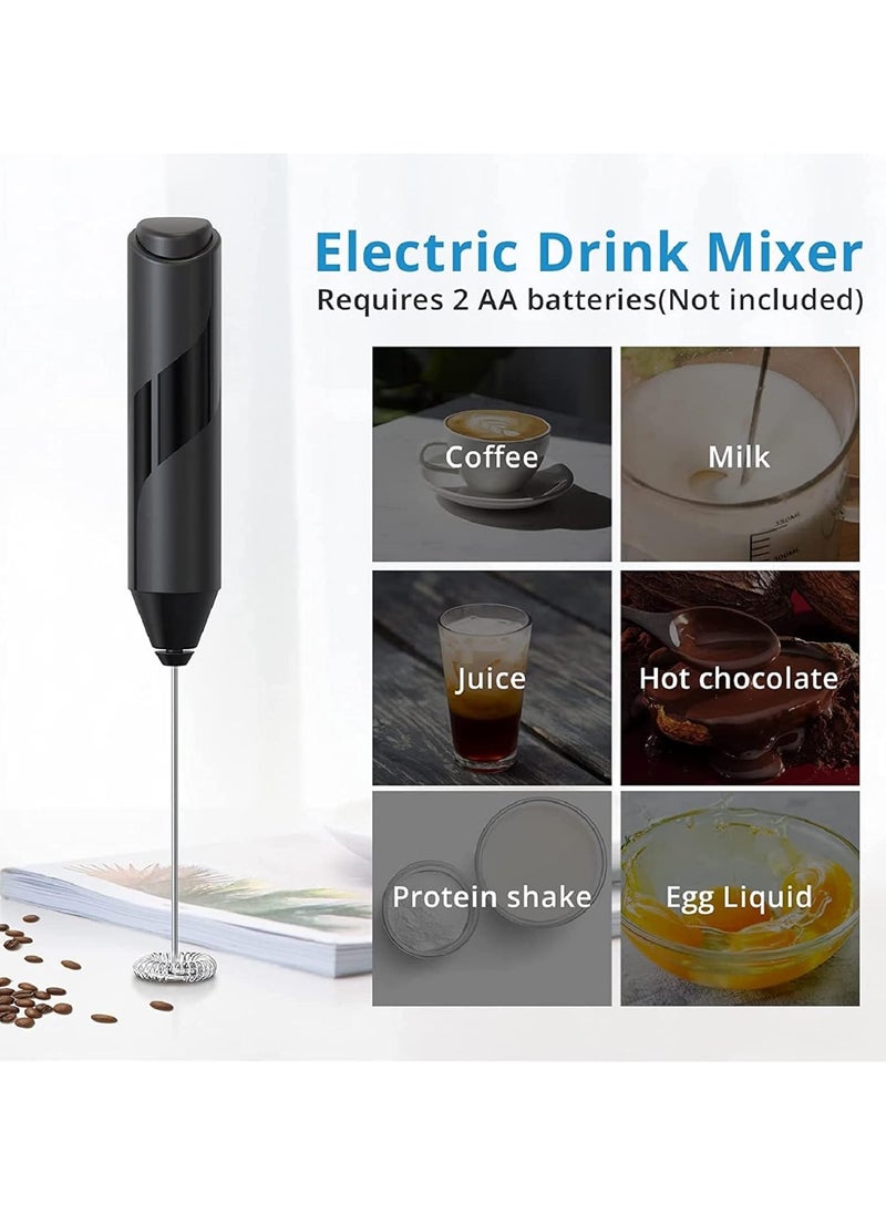 Manvik Milk Frother Handheld, Electric Frother, Coffee Frother Mini Whisk, Foam Maker, Drink Mixer for Coffee, Milk, Lattes, Cappuccino Cream Matcha (Black)  - Image 4
