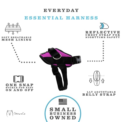 ShawnCo Essential Dog Harness, No-Pull Pet Vest with 3 Leash Clips, No Choke, Reflective, Adjustable and Padded, for Easy Walking and Training for Small, Medium and Large Dogs (Orchid, L) - Image 2
