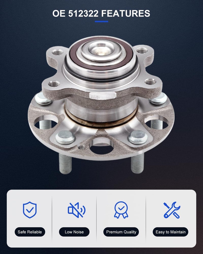 ECCPP Wheel Hub and Bearing Assembly Rear 512322 fit for Chrysler 200 2011-2014, for Chrysler Sebring 2007-2010, for Do 5 Lugs Wheel Bearing Hubs with ABS 2pcs - Image 3