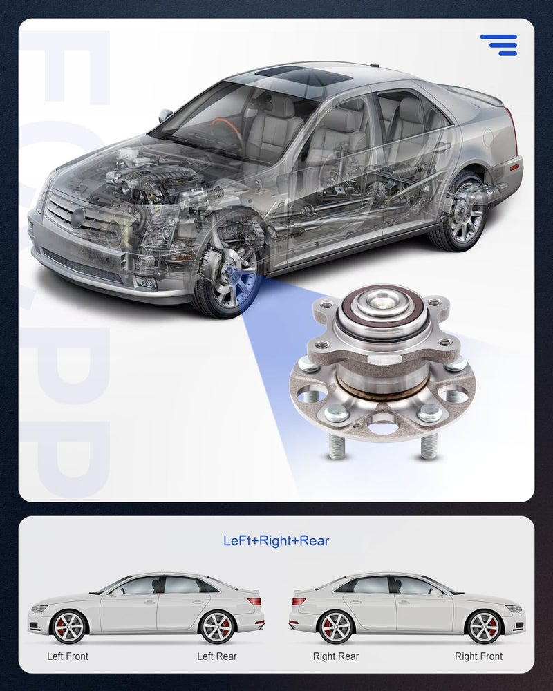 ECCPP Wheel Hub and Bearing Assembly Rear 512322 fit for Chrysler 200 2011-2014, for Chrysler Sebring 2007-2010, for Do 5 Lugs Wheel Bearing Hubs with ABS 2pcs - Image 2