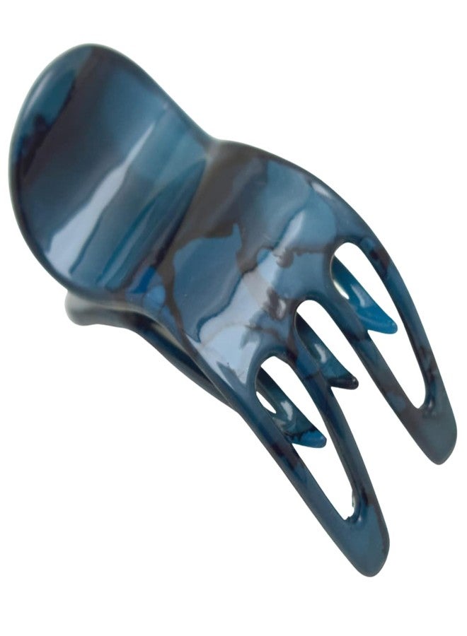 Parcelona French Simply Bear Paw Medium 3” Celluloid Acetate Non Slip Side Slide In Jaw Yoga for Fine Hair Fashion Durable Styling Women Hair Accessories, Made in France (Pickled Blue) - Image 1