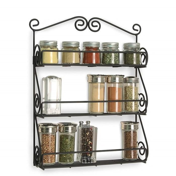 YAKAAWA YAKAAWA Big Wall Mounted Iron Wall Shelf with 3 Storage Racks for Kitchen Pantry Cabinet Counter top or Free Standing Rack Holder for Kitchen  - Image 4