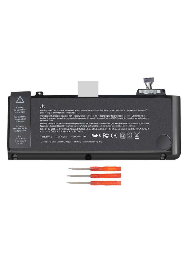 Max Power A1322 A1278 Battery Replacement Battery A1278 for MacBook Pro 13 inch [2009 2010 2011 2012 Version] - High-Performance and Longevity [10.95V 65.7Wh] - Image 1
