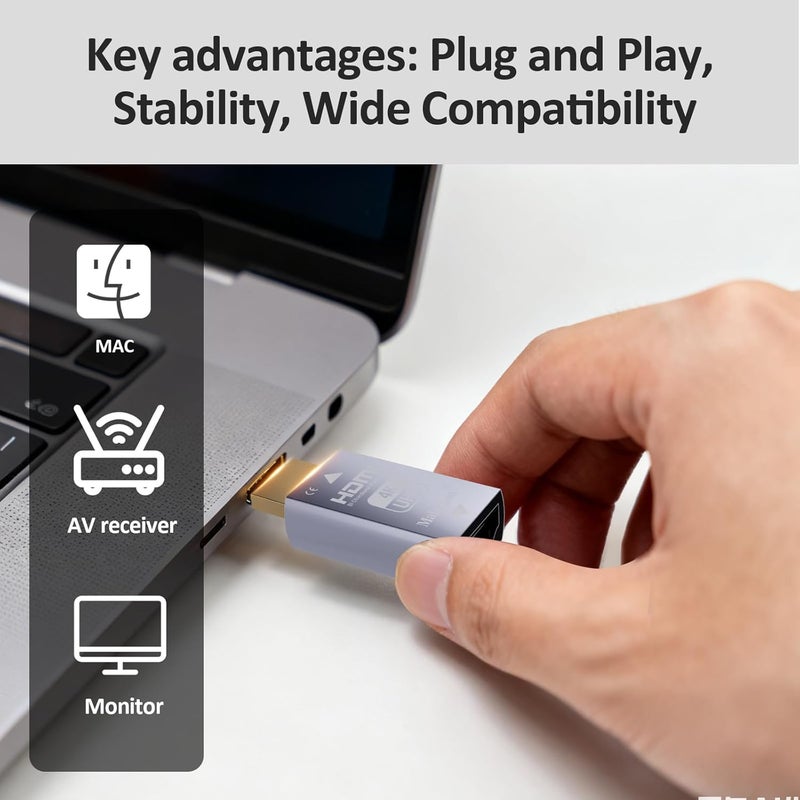 Malarpon Hdmi Edid Emulator Passthrough 3rd Generrtion Aluminum fit Headlesskeep The EDID of The Monitor Active Switches and Extenders 3840x2160@59Hz 2P - Image 5