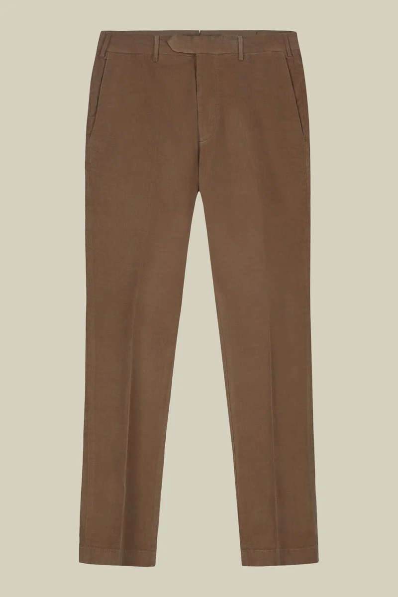Doppelganger Beige Men's classic trousers in 1000-line velvet regular fit - Beige for Men | Best Price UAE