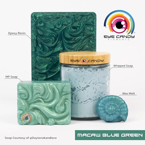 Eye Candy Pigments Premium Mica Powder - Macaw Blue Green (50gr) - for Epoxy, Resin, Soap, Paint, Woodworking, Acrylic Pouring, Bath Bombs, Fishing Lures - DIY Arts and Crafts Additive - Image 3