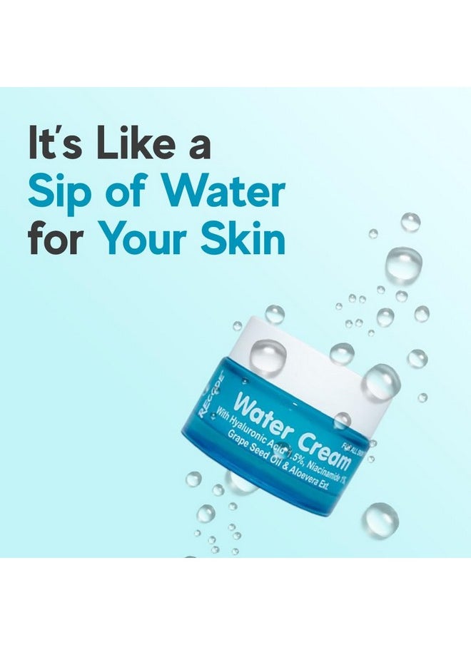 Recode Recode Water Cream 50g | Hyaluronic Acid 1.5% & Niacinamide 1% | Goodness Exacts of Aloe Vera & Grape Seed Oil | Mineral Oil & Paraben Free  - Image 3