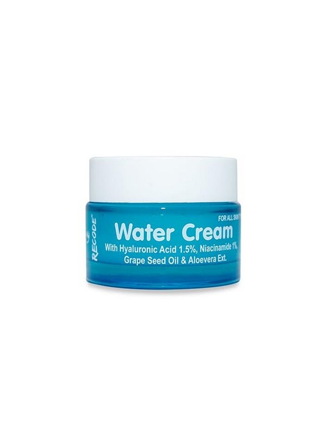 Recode Recode Water Cream 50g | Hyaluronic Acid 1.5% & Niacinamide 1% | Goodness Exacts of Aloe Vera & Grape Seed Oil | Mineral Oil & Paraben Free  - Image 2