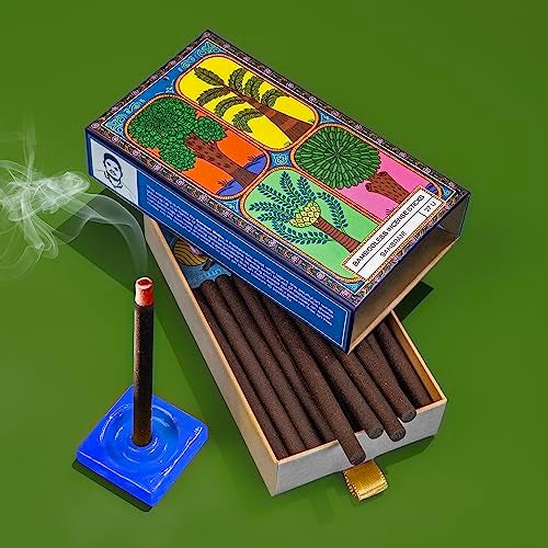 PHOOL LUXURY INCENSE عود فخامة PHOOL أعواد بخور بدون Bambooless | أعواد لُبان سامبراني للدعاء، الهفان والأرتي | عود طبيعي خالي من المواد الكيميائية ودخان | عطر يدوم طويلاً | حامل بخور مجاني | - Image 2