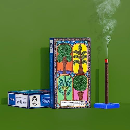 PHOOL LUXURY INCENSE عود فخامة PHOOL أعواد بخور بدون Bambooless | أعواد لُبان سامبراني للدعاء، الهفان والأرتي | عود طبيعي خالي من المواد الكيميائية ودخان | عطر يدوم طويلاً | حامل بخور مجاني | - Image 3