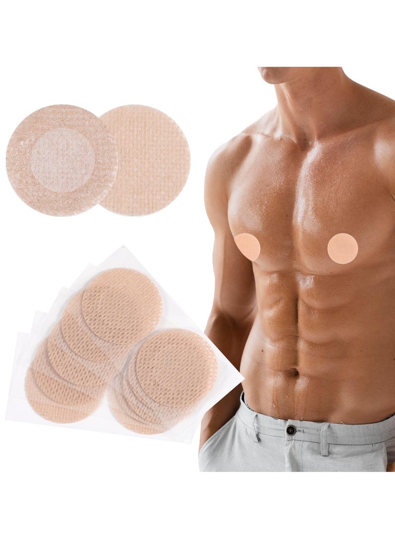 100pcs (50 Pairs) Nipple Covers for Men, Anti-Chafing Shields Running Nipple Pasties Tape Invisible No-Show Disposable Guard Protector for Tanning Beds Marathon Sports Gym (Beige) - Image 2
