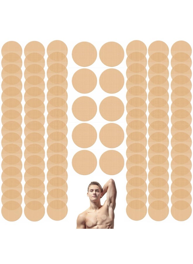 100pcs (50 Pairs) Nipple Covers for Men, Anti-Chafing Shields Running Nipple Pasties Tape Invisible No-Show Disposable Guard Protector for Tanning Beds Marathon Sports Gym (Beige) - Image 1