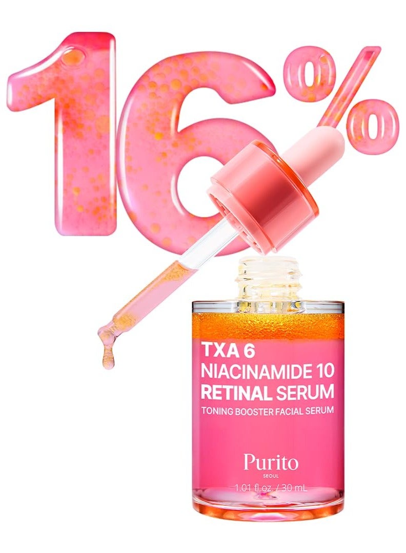 بوريتو سيروم الوجه لشبكية العين من بوريتو TXA بتركيز 6% + نياسيناميد 10% + | للبقع الداكنة، وفرط التصبغ، وتفاوت لون البشرة | حمض الترانيكساميك عالي التركيز 6% | منتجات العناية بالبشرة الكورية، 30 مل (1.01 أونصة سائلة) - Image 1