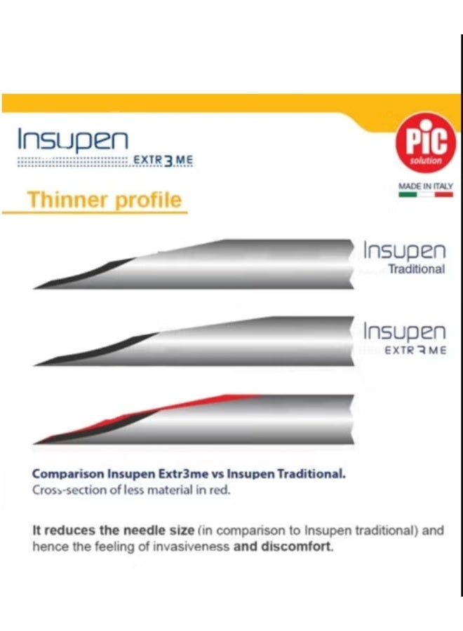 بيك سولوشن إبر أقلام الأنسولين Insupen 32G 6mm – 100 قطعة - Image 4