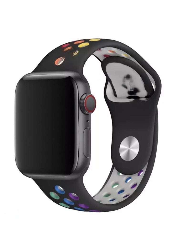 HEXABEX Replacement Dot Silicone Strap for Apple Watch Compatible with 46mm/45mm/44mm/49mm  - Image 1
