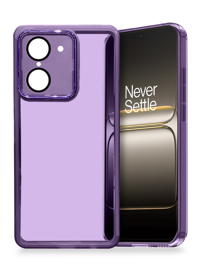 Wtech OnePlus Nord CE5 5G 2025 Soft Transparent TPU Camera Lens Protection Silicone Ultra Thin Phone Stylish Electroplated Camera Border Back Case Cover - Eggplant Purple - Image 1