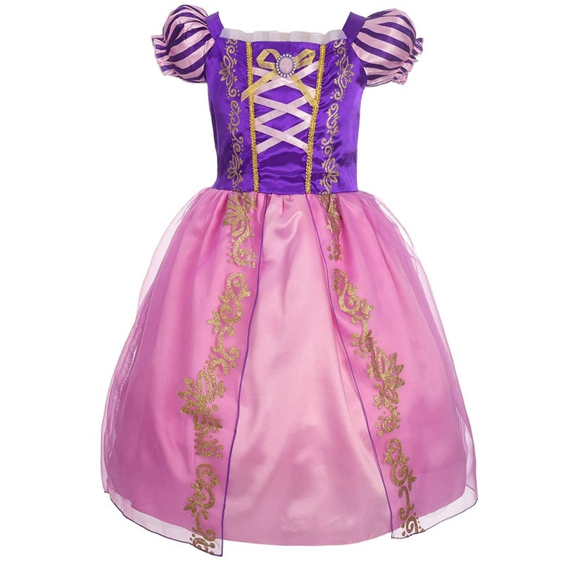 Acecharming Rapunzel Princess Dress for Girls Tangled Costume Fancy Dress Up for Birthday Cosplay Party Gifts