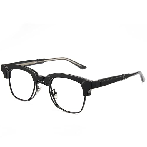 Cyxus Browline Frame Glasses Blue Light Glasses for Men Women UV Protection Lightweight Computer Glasses for Screen（8557T01 Black） - Image 1