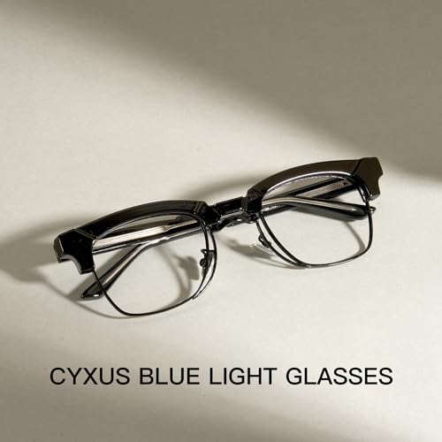Cyxus Browline Frame Glasses Blue Light Glasses for Men Women UV Protection Lightweight Computer Glasses for Screen（8557T01 Black） - Image 3