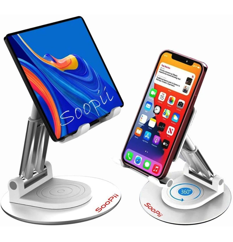 SOOPII Super Long Tablet + Mobile Stand with Strong Metal Body and Extra Stable Base with Anti-Slip Padding (Compatible with Tab, Smartphones, Ipad & Kindles, Devices Upto 14-inch Screen Size) - Image 1