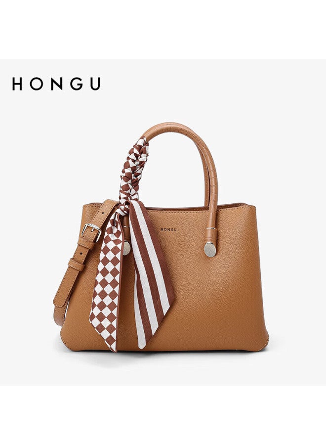 Hongu Honggu Women's Handbag, Shoulder Bag, Leather Tote Bag, Crossbody Bag, Scarf Matching, Dai Fei Bag, Qixi Gift For Girlfriend - Image 4