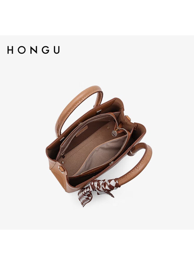 Hongu Honggu Women's Handbag, Shoulder Bag, Leather Tote Bag, Crossbody Bag, Scarf Matching, Dai Fei Bag, Qixi Gift For Girlfriend - Image 5