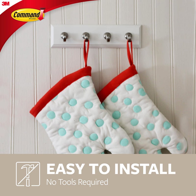 3M Command Key Rails, Total 2 Key Racks with 12 Command Strips, 2 Pack of 1 Rail, 4 Key Hooks on One Rail, Organize Damage-Free - Image 5