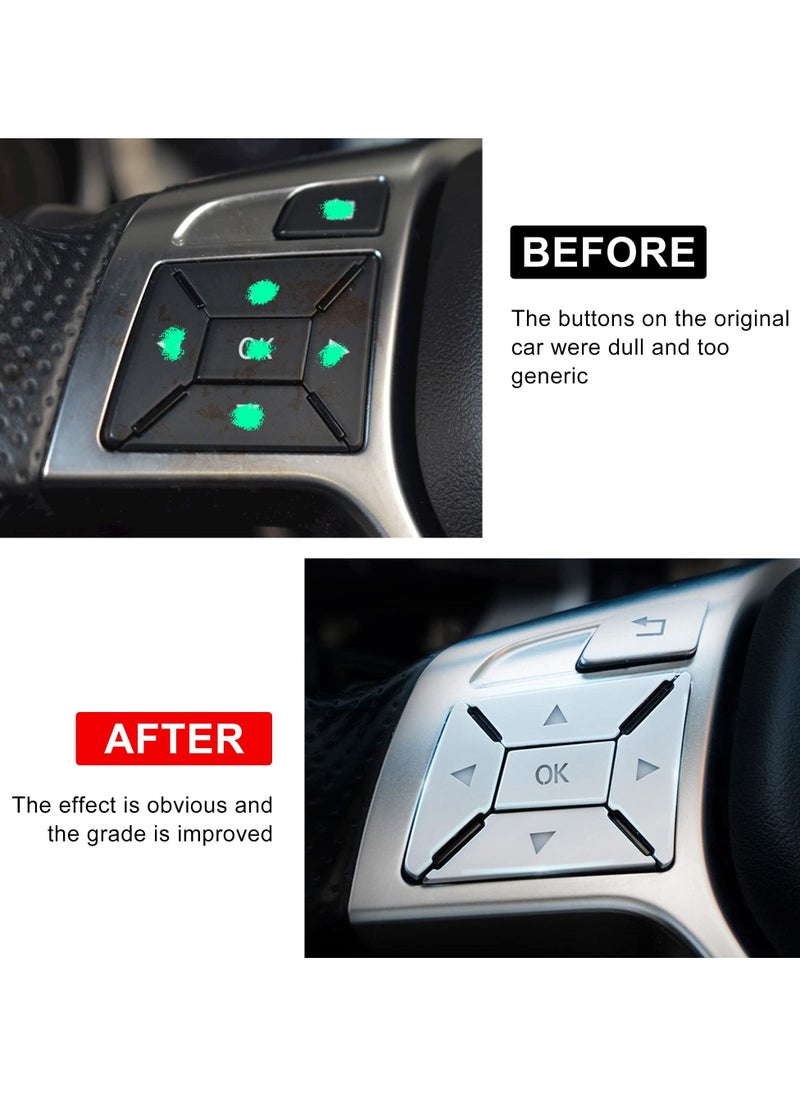 Excefore Car Steering Wheel Button Trim Upholstery Compatible with Mercedes for CLA GLA GLK SLK CLS ML GL B C E Class Interial Cover Trim Car Interior Decoration Caps Accessories  - Image 5