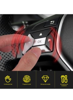 Excefore عجلة قيادة السيارة زر تقليم التنجيد متوافق مع مرسيدس ل CLA GLA GLK SLK CLS ML GL BCE فئة الغطاء الداخلي تقليم قبعات الديكور الداخلي للسيارة الملحقات  - Image 2