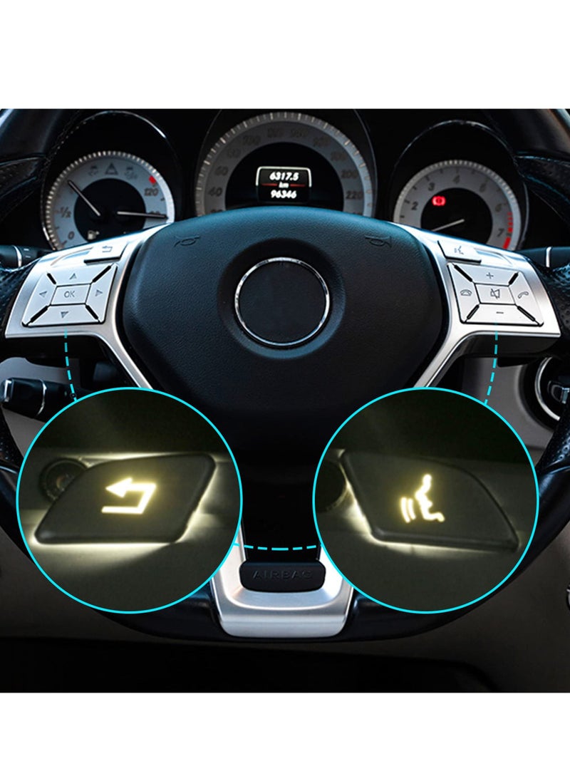 Excefore Car Steering Wheel Button Trim Upholstery Compatible with Mercedes for CLA GLA GLK SLK CLS ML GL B C E Class Interial Cover Trim Car Interior Decoration Caps Accessories  - Image 3