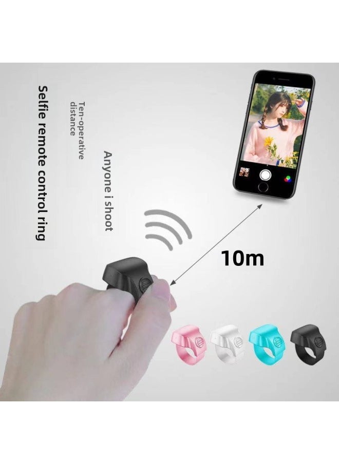 Ring Selfie Bluetooth Mobile Phone Remote Control Short Video Lazy Remote Fingertip Controller Ring Selfie-Color:White Charging Cable  - Image 3