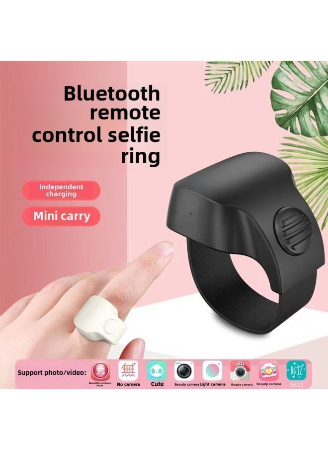 Ring Selfie Bluetooth Mobile Phone Remote Control Short Video Lazy Remote Fingertip Controller Ring Selfie-Color:White Charging Cable  - Image 4