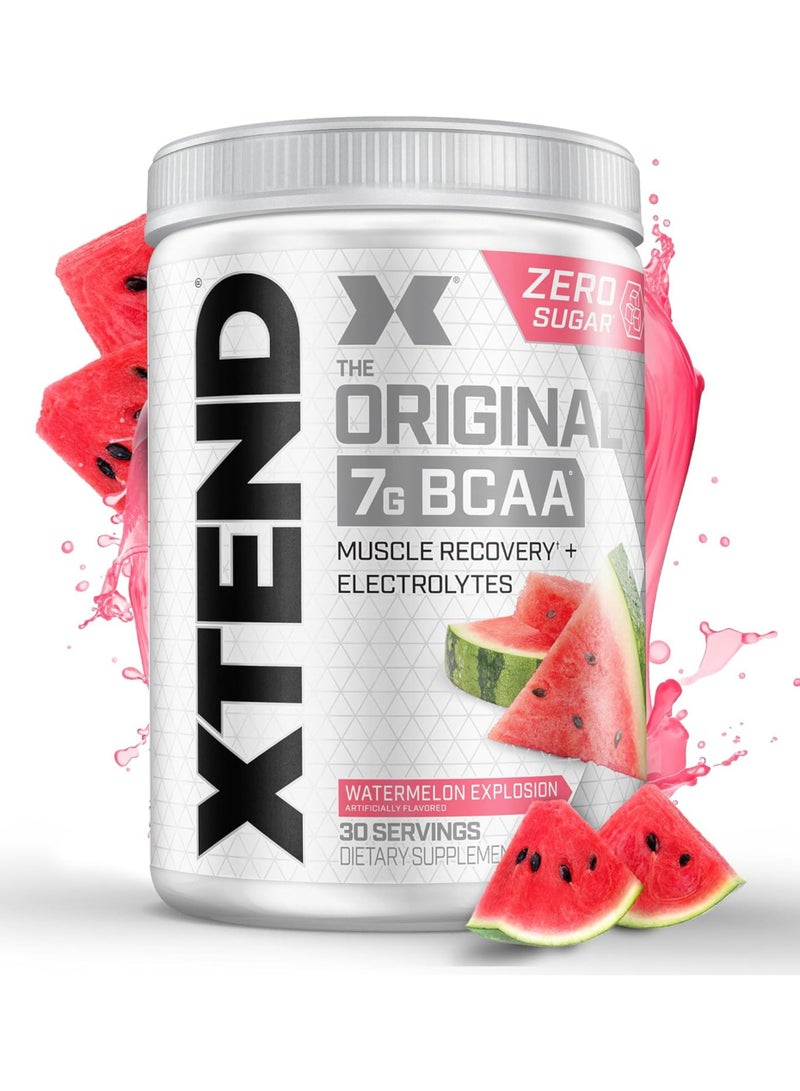 XTEND Original BCAA Powder Zero Sugar With Electrolytes for Hydration & Muscle Repair, Post-Workout Supplement, Watermelon Explosion - 30 Servings - Image 1