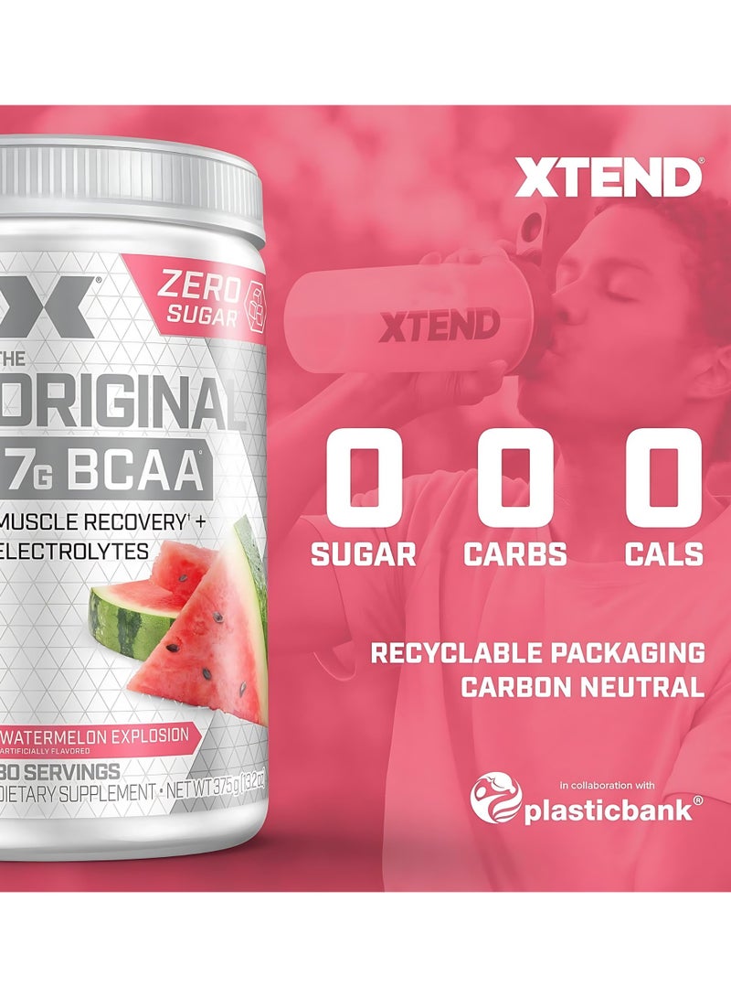 XTEND Original BCAA Powder Zero Sugar With Electrolytes for Hydration & Muscle Repair, Post-Workout Supplement, Watermelon Explosion - 30 Servings - Image 3