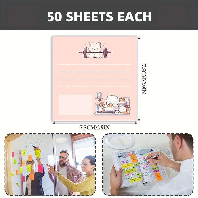 Cute Cat Self Stick Note Pads 3x3 For School Office Home Teacher Gifts - Image 2